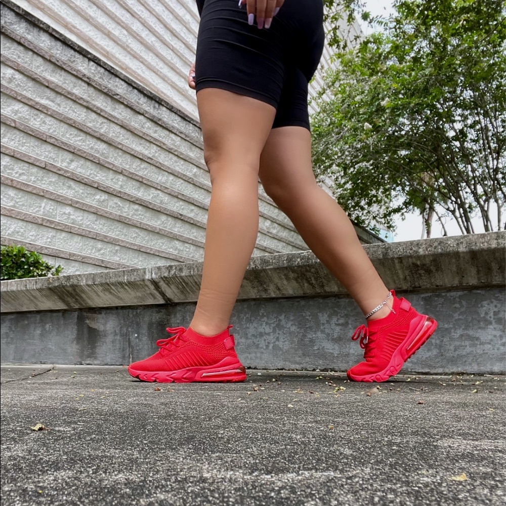 Red fashion sneakers